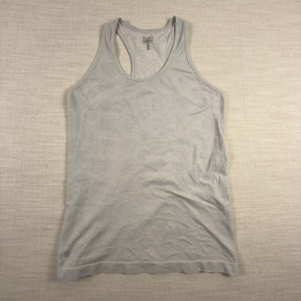 Athleta Racerback Tank Top Gray Heathered Performance Yoga Gym S/531215-00 M